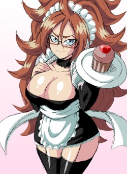 lewdamone:an anon asked to draw maid android 21, and i was like