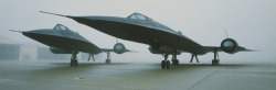 dequalized:  Two Lockheed Martin SR-71 Blackbirds in the morning