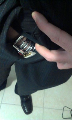 vbmike:  Locked under my pants. Headed out for a job interview.