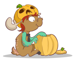 did a quick drawing of Edmund in a pumpkin hat, preparing for