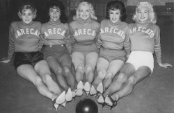 wholesalemoney:Vintage 60′s-era press photo featuring: Jennie Lee (Center) and her “BARECATS”.. Made up of working and retired dancers,&ndash; the “Barecats” were an offshoot of the ‘Exotic Dancers League’ (founded by Ms. Lee).. The team