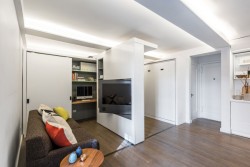 freshome:    Sliding Wall Maximizing Space in New York Micro-Home: