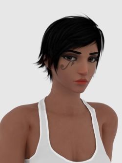Short hair is the last thing I wanted to add to the model. Besides