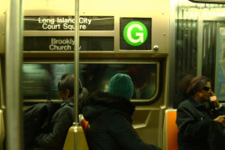 nyc-subway:  Passengers on G Source: sleepingonahigh