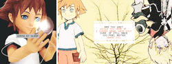 caerberus:  Sora throughout the Kingdom Hearts Series.∟ birthsbysleep 
