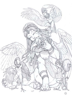 Wowowowoow Is anything more awesome than a sphinx and harpies