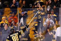 siterlas:  1/13/15: David Pastrnak gives his stick to a fan after