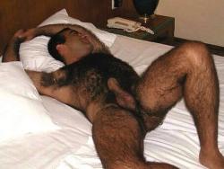 OMG he is an exceptionally hairy, sexy man.  Physically idea