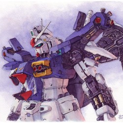 cartonianimatigiapponesi:  Gundam GP01 fb. Watercolor and ink