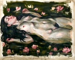 ellysmallwood:  Heart as Ophelia.   She runs through my paintings