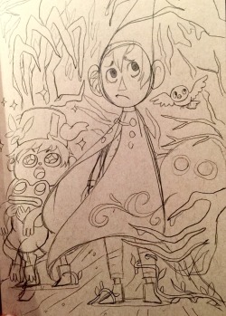 koolaid-girl:  A little process this for my OTGW drawing. I’m