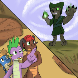  (page 20) The three dragons looked over to the entrance cave