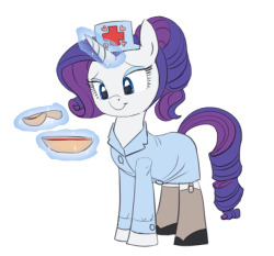 carniscorner:  Nurse Squiggletail Rarity to the rescue!   <3