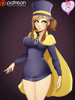  Finished subdraw #22 Hat Kid from A Hat in Time for @SarpwinHi-Res/V2/Nude/V2/V3/V4