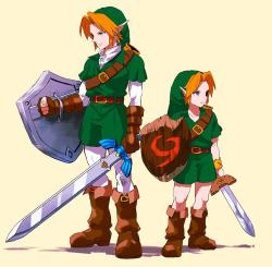 luciaauditore:  Adult link and young link by nak_421 