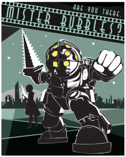 geeksngamers:  Bioshock Poster - by Jessica Tat 