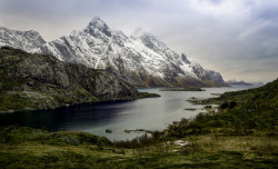 naturalsceneries:Fjord as far as the eye can see - Bøstad, Norway