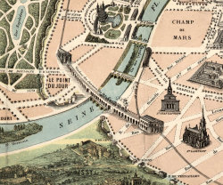 modernizor:  Old Map of Paris Monumentale, France 1878  via