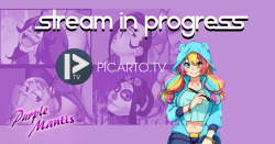 (via Picarto.TV - Purplemantis’ Channel) Working on the