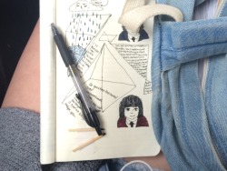 cactivomit:  journaling on the bus because i live in an 80s movie