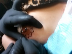 you-were-a-wild-one:  When i was getting my nipple tatted. Weeeep~ 6.20.13