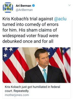 liberalsarecool:  Kobach had no evidence, he just went after