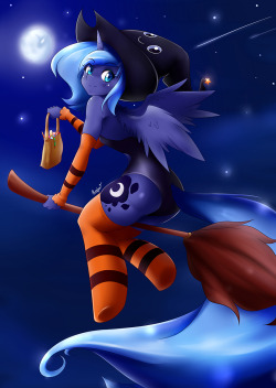 fandoms-females:  13 Days Of Hallowpics - Treats For Luna ( halloween_luna_by_mleonheart