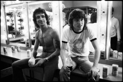 rocknroll-666-world:  Bon Scott and Angus Young