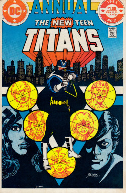 The New Teen Titans Annual No.2 (DC Comics, 1983). Cover art by George Perez. First appearance of Vigilante.From Anarchy Records in Nottingham.
