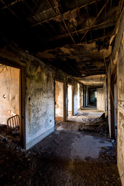  Ward corridor in Building 17, Norristown State Hospital.  The