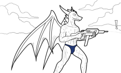 Did a dragon in a squirt gun fight.Maybe I could make him an