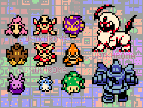 unikhroma:pokemon in the style of the legend of zelda oracle