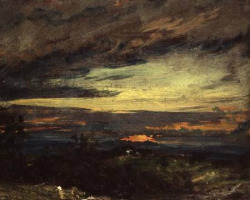 aesza:   John Constable   Sunset study of Hampstead, looking