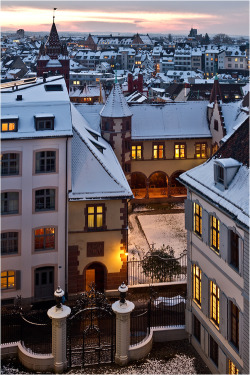 dustjacketattic:  Basel | Old Town in Winter | by Jan Geerk 