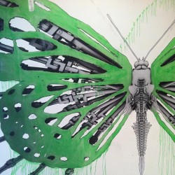 journaldeboard:  #mechanic #butterfly #painting #green (à Galerie