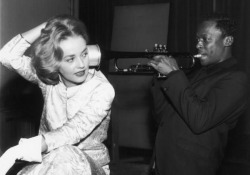 nprfreshair:  French actress Jeanne Moreau and Miles Davis, cir.