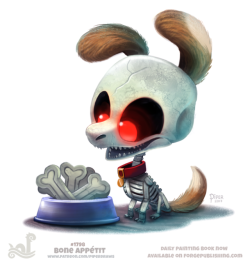 cryptid-creations: Daily Paint 1798# Bone Appétit  Daily Paintings