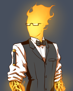 pokerharem:  Grillbz!So I saw this and I’d never drawn Grillby