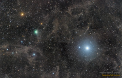 just–space:  Polaris and Comet Lovejoy    : One of these