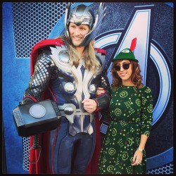 Thor said I could touch his hammer or his arm. Thor is a babe. (at Disneyland)