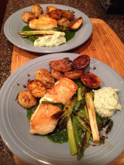 celticknot65: Chilean sea bass with roasted potatoes and scallions