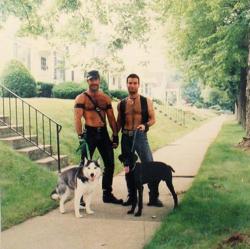 dogs taking their men for a walk…