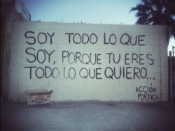 accion–poetica:  Soy todo lo que soy, porque tú eres todo