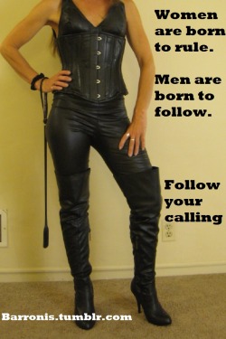 barronis:  Captions by femalesupremacycaptions.tumblr.com Thats right men on your knees! Women on your throwns :)  Its the right way of life. Women were meant to be served, and men were meant to serve. This could take humanity so much further. Learn your