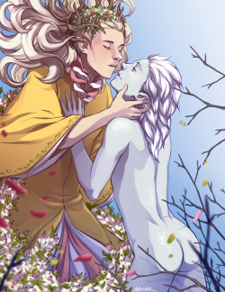 avenier:  Marchâ€™s image for Patreon! Spring and Winterâ€™s
