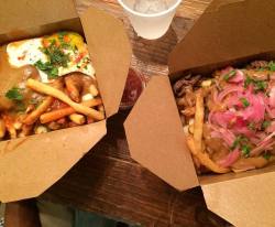 kimmy828:  Loco Moco Poutine and Short Rib Poutine. Best cheat