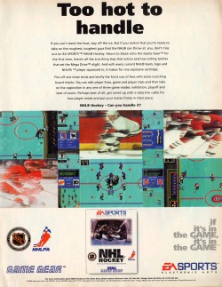 oldgamemags:  NHL Hockey advert for the Game Gear. Follow oldgamemags