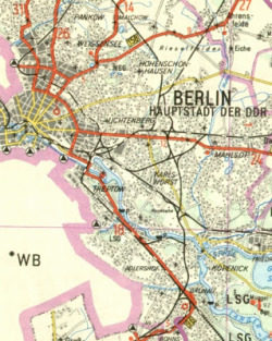 thelandofmaps:  “Berlin, capital of the GDR”. West-Berlin’s