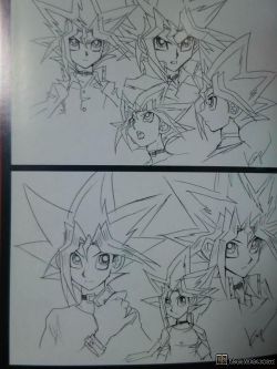 yamimario:  New character designs for Yugi, Bakura, Anzu/Tea,