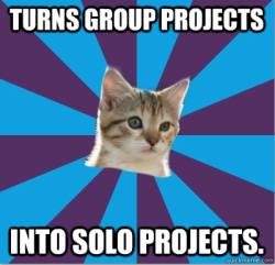 super-rainbows:  autistickitten:  Turns group projects into solo